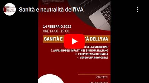 Screen Video Evento "Sanità e neutralità dell'IVA"